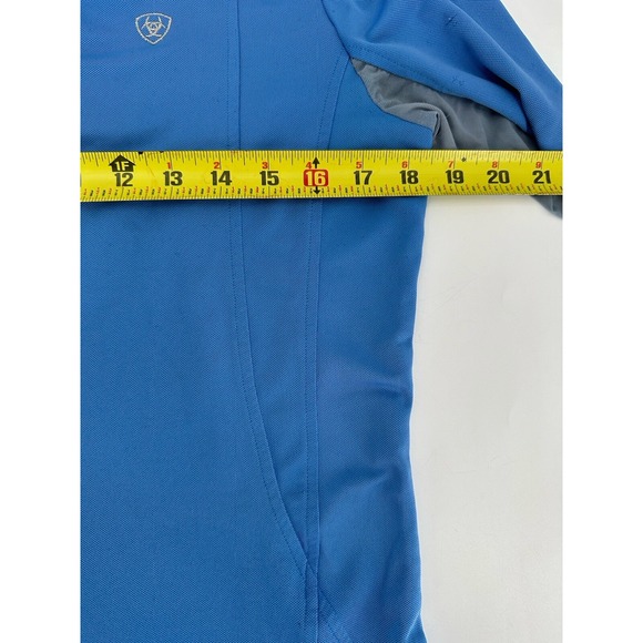 ARIAT TEK 1/4 Zip Long Sleeve Lightweight Blue Pullover M Womens Jacket - Picture 9 of 12